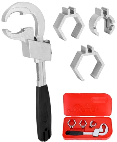 QWORK® Multifunktionaler Badezimmer-Schraubenschlüssel, Öffnungsweite bis 80 mm, Geeignet für Reparaturarbeiten