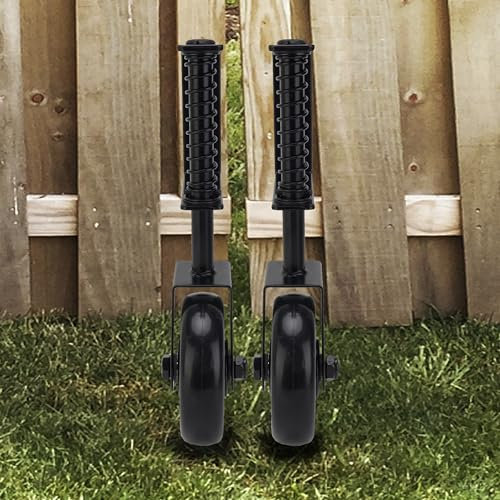 Auxdee 4.3 Inch Heavy Duty Fence Gate Wheel with Universal Mount Plate, Spring Loaded Gate Caster Wheel for Wooden or Metal Gate, Hard Rubber Swivel Caster(Black, 2 Pack)