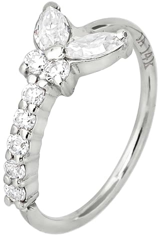 Jewelry Avalanche 20G 14K White Gold 0.15 ctw Moissanite Butterfly Nose Hoop Ring Women's 5/16(8mm) Nose Ring Twist-open Prong Set Gemstones BTF1-MNTWG