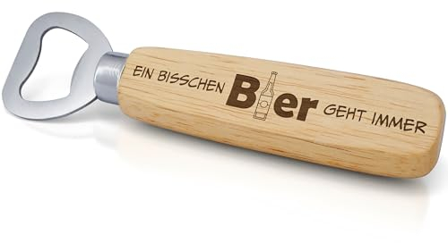Good Things - FLÖFi Apribottiglie personalizzato in legno con incisione - Apribottiglie di birra personalizzato con nome - Regali per uomini con incisione desiderata (Un po' di birra va sempre)