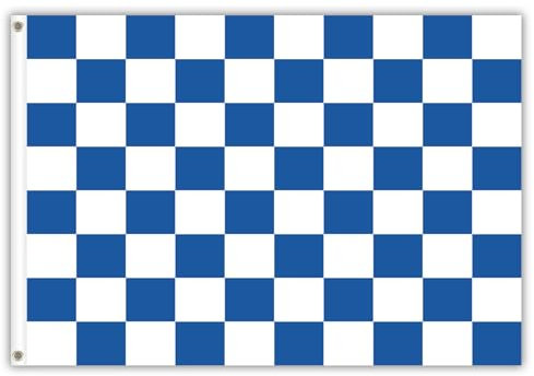 Bandiera a Scacchi Blu e Bianca 150 * 90/3x5piedi Colori Vivaci Bandiera a Scacchiera Bianchi e Blu Occhielli in Metallo Bandiere di sondo per la Decorazione di Partito All'interno e All'aperto