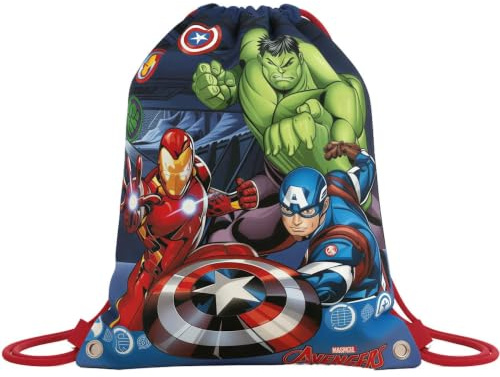 ILS I LOVE SHOPPING Sportbeutel mit Griffen und Tasche für Kinder, mit Kordelzug, Rucksack für Kindergarten, Fitnessstudio, Pool, Reisen, Schuhtasche, Für Avengers Hulk, Einzigartig, Cartoon