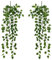 2 piezas de plantas colgantes artificiales, plantas colgantes de potos artificiales para decoración de paredes interiores de bodas, jardín, balcón, dormitorio