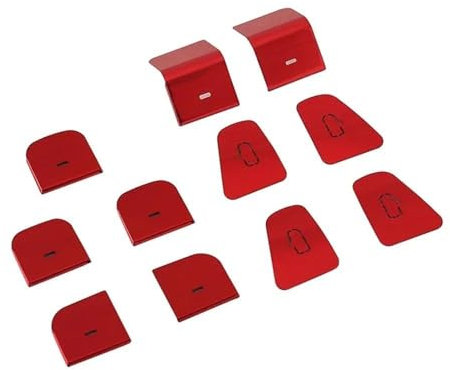 Trim Interior Decoration Strip 11 Pieces Car Window Lift Switch Button Door Open Sticker Trim For Tesla For Model 3 For Model For Y Aluminum Alloy Interior Accessories Car Molding Strip(Red)