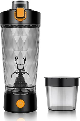 Nastopee Electric Protein Shaker Bottle, Mixer Cup for Shakes and Meal Replacements, BPA-free, Portable Blender Cup/USB Rechargeable Shaker, 24oz/650ml (Black)