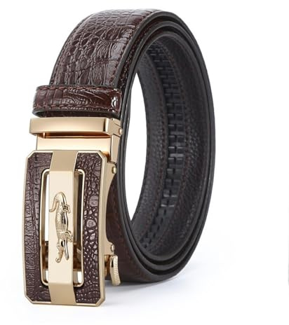 Gyios Automatik Gürtel Herren Herren Ledergürtel Business Automatischer Schnallengürtel Junge Menschen Einfacher Hoher Hosengürtel