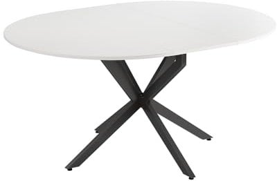 Vicco Esstisch Loyd, ausziehbarer Esszimmertisch, Weiß/Schwarz, 120 x 76.5 cm ausziehbar