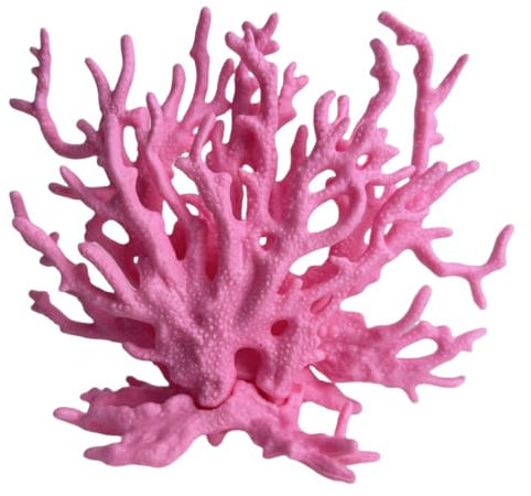 Cadzyre Holz Aquarium Dekoration Gefälschte Koralle, Garnelen Aquarium & Aquarienpflanze Echt, Geeignet für kleine bis mittlere Aquarien (rosa, 12cmX15cm)
