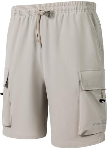 Santic MTB Hose Herren Radlerhose Schnelltrocknend Mountainbike Hose Fahrradhose mit 4D Sitzpolster Elastische Outdoor Sport Herren Radhose MTB Bike Shorts Sommer Helles Khaki 3XL