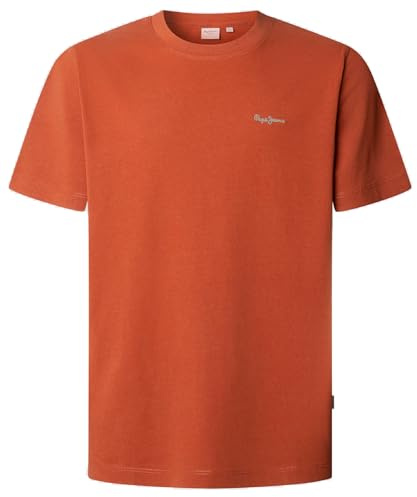Pepe Jeans Herren Contrast Connor T-Shirt, Rot (Ziegelrot), XL