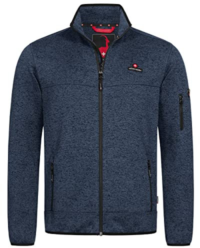 Höhenhorn Tacul - Giacca da uomo in pile con interno in pile, per esterni, con colletto alto, caldo, norvegese, in diversi colori, taglia S - 3XL, Blu scuro, 4XL