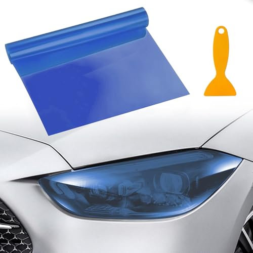 VBGURR Car Headlight Tint, Headlight Tint for Car Waterproof Headlight Tint Film for Rear Light Car Tint Film 30 X 120cm (Blue)