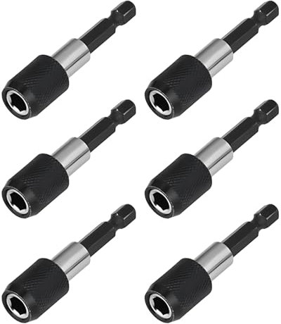 Bithalter Magnetisch, 6 Stück Schnellwechsel Bithalter Mit Magnet, Bithalter 1/4’’ (60 mm), Bit Halterung Magnetisch Für Makita, Metabo, Bosch Und Dewalt, Ideal Für Bohrmaschinen Und Schraubendreher