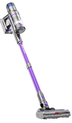 VSTOKY 580W/75Min/55KPa Aspirapolvere senza Fili, Scopa Elettrica senza Filo Potente con Touchscreen e Rilevamento della Polvere, Stare in Piedi da Solo, Anti-Groviglio per Pavimenti Tappeti