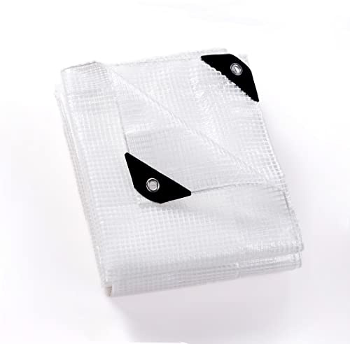 GUARD SHIELD Abdeckplane Wasserdicht mit Osen Netzplane 2x3 m Transparente-weiß Plane 150g/㎡ Gewebeplane Schutzplane Allzweckplane, Reißfest, UV-stabilisiert