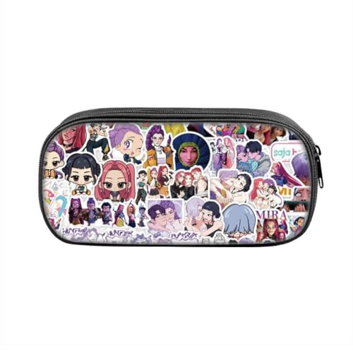 FEIDIAO Devil Hunters Federmäppchen Niedliche Anime Figur Stiftemäppchen Schule große Kapazität Stift Tasche Portable PU Kosmetiktasche (A)