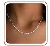 ESPVO 2mm S925 Sterling Silver Chains Necklaces for Women Ladies Womens Solid Silver Jewelry Birthday Gifts for Girls Her Mum Auntie Daughter Niece 20in