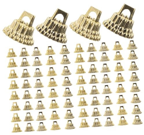 ARTSEWPLY 100 Stück Teiliges DIY Christbaumkugel Hütchen aus Robustem Kunststoff Goldfarbene Rundkappen für Weihnachtsbaum Partydeko Vielseitige Bastelaccessoires für Festliche Dekorationen
