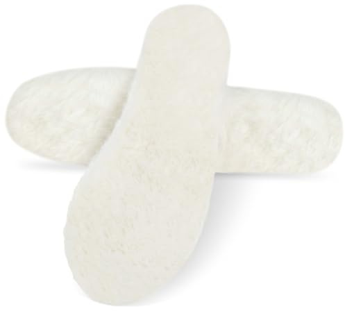 DiULi Genuine Sheepskin Insoles, Winter Warm Wool Insoles for Men & Women, 2 cm Thick Fluffy Inserts with Anti-Slip Felt Base for Boots & Shoes, UK Size 4 (EU 37)