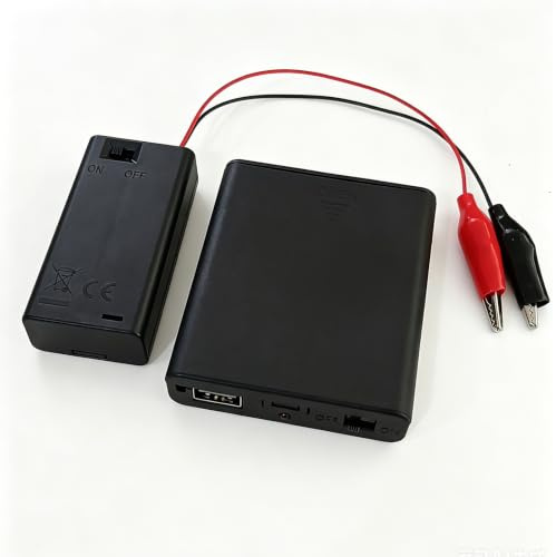 Gikfun USB 4 AA Battery Holder 5-6V and 2 AA 3V with Switch Alligator Clips