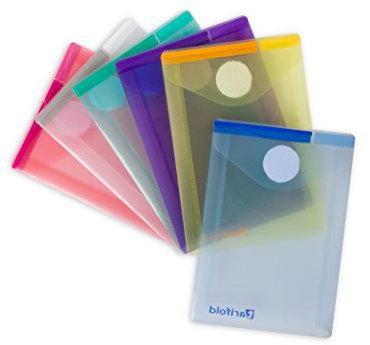 Djois, 510219 - Umschlag Farbkollektion, A7, Hochformat, Sortiert, 6 Stück, Transparent, Siebdruck Design, Recycelte Materialien, Praktisch, Hochwertig