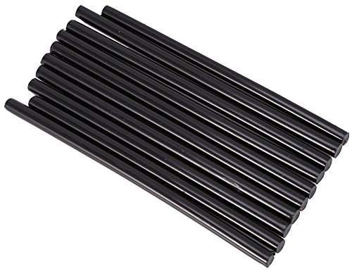 Fdit 10pcs Stick Colla Calda, 150mm colorato Hot Melt Colla Adesivo Fai da Te bastoni per 20 w Piccola Potenza Pistola(Black)