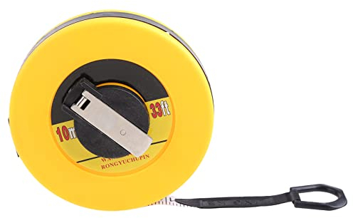 Cuigu Edelstahl-Maßband 3m / 5m / 10m Haken-Entwurfs-Verschluss-Maßband-Band gummiertes Holzbearbeitungswerkzeug (10M)