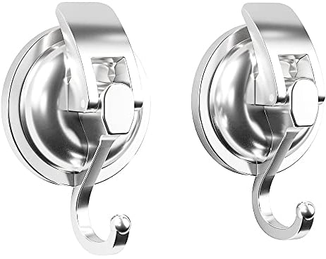 KingYH 2 Stück Saugnapf Haken Silber Vakuum Saugnapfhaken Wandhaken Wasserdicht Saughaken für Bad Küche Glas Handtuchhalter Badetuch Haken Saugnapf Haken Stark Duty Max 5KG
