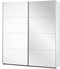 Rauch Möbel Caracas Schrank Kleiderschrank Schwebetürenschrank, Weiß, 2-trg., inkl. Zubehörpaket Basic 2 Kleiderstangen, 2 Einlegeböden, BxHxT 226x210x62 cm