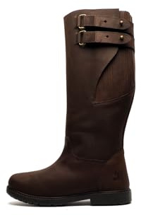 Mens Waterproof Breathable Country Style Boots in Waxy Brown Leather (UK 12)