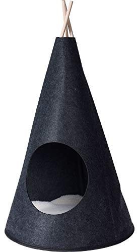 Home @ Styling Collection Tipi Zelt Katzenbett, Ø 40 x 70 cm, schwarz
