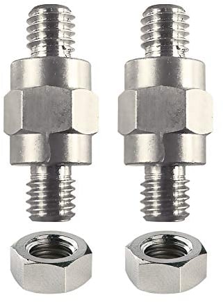 Ampper 3/8-16 Messing Seite Post Batteriepol Bolzen, vernickelt Standard Batterie Seite Post Extender Erweiterung Bolzen kompatibel mit GM Post, Packung mit 2