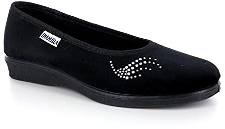 EMANUELA 2002 Ballerine Invernali da Donna per casa Pantofole Nere