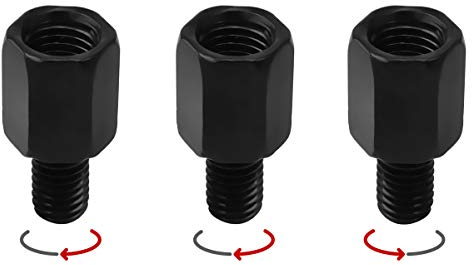 Evermotor Spiegeladapter m10 auf m8 Motorrad Roller Spiegel Adapter Universal 10mm 8mm Linksgewinde/Rechtsgewinde Schwarz(3 Stücke)