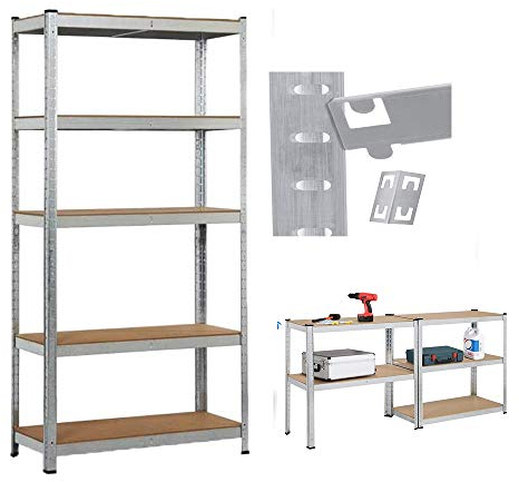 Scaffalatura da cantina, officina, zincata, portata fino a 175 kg, dimensioni: 170 x 75 x 30 cm, cantina, garage