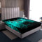 Loussiesd Jugendliche Gamer Spannbetttuch Kinder Gamepad Spannbettlaken 90x200cm für Jungen Mädchen Videospiel Controller Boxspringbett Bettlaken Jugendspielkonsole Bettlaken Blau Schwarz Geometrie