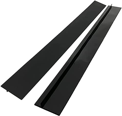 APKEY 2pcs Silicone Stove Counter Gap Cover 63cm/25 Long Kitchen Gap Filler Heat Resistant Easy Clean Stovetop Gap Cover Seals Spills Between Counter Stovetop Oven Washing Machine (Black)