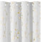 BUHUA 2er-Set Vorhang Blickdicht Verdunkelungsgardinen mit Ösen für Schlafzimmer Fenster Gardine mit Gold Weinstock Musterdruck, H 229 x B 117 cm, Grau Weiß