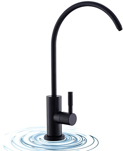 WEWE Matte Black Drinking Water Faucet Non Air Gap Stainless Steel Filtered Faucet for Kitchen Sink Reverse Osmosis System