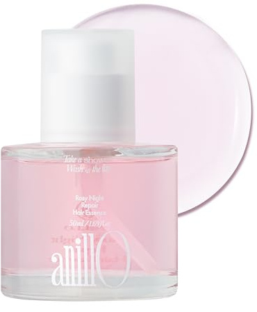 ANILLO Rosy Night Repair Hair Essence with Damask Rose Extract, Rosehip Oil, Peptide Complex for Dry, Damaged, Frizzy Hair - Musky Floral Scent, Vegan, Paraben-Free 50ml / 1.69 fl. Oz