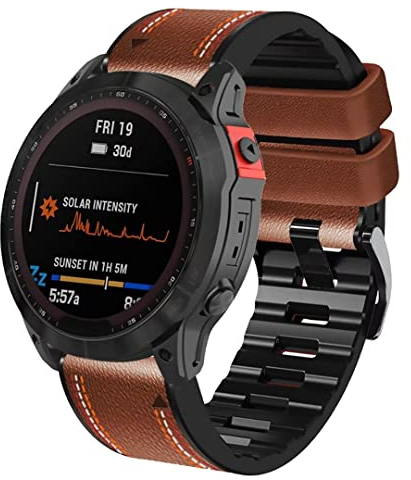 Leder Silikon Uhrenarmband für Tactix 7 Pro/Epix 2/Fenix 7/7x/6/6x/5 22mm 26mm Quickfit Armbänder für Garmin Armbänder