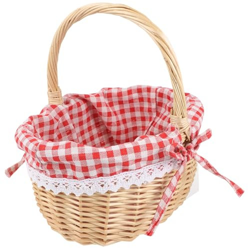 Alipis Décoratif Intérieur Et Élégant Jouet Rectangulaire Coton Collation Doublure Cosmétiques Vase Couleur Organisateur Cadeaux Rotin Taille De La Maison Nourriture Sacs