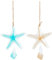 GORGECRAFT 1 Set 2 Styles Sea Star Ornaments 13×5.5 Sea Glass Starfish Hanging Decoration Christmas Tree Decor Sea Life Nautical Home Beach Wall Art Decor Coastal Christmas Decorations for Bathroom