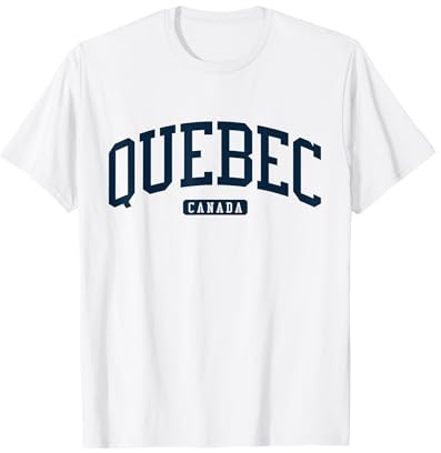 Quebec Canada College University Style, Marineblau T-Shirt