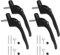 Moendergo 4Pcs Inline Locking Universal Espag Griffe Aluminiumlegierung abschließbar Ersatz Fenstergriff mit 43mm Spindel Länge für Indoor & Outdoor UPVC Fenster (Schwarz)