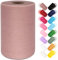 Rouleau de tulle rose poudré 15 cm x 91 m pour robe tutu, pompons, nœuds de porte, emballage cadeau, fête prénatale, décoration de mariage