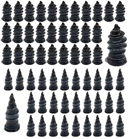 60 chiodi in gomma per riparazione pneumatici, tappi a vite in gomma, kit di riparazione rapida per pneumatici per auto, moto, camion, trattori