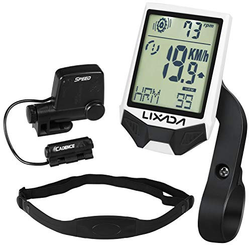 KOCAN Cadence Heart Rate Monitor, Cycling Wireless Computer with Heart Rate Sensor Multifunctional Rainproof Cycling Computer with Backlight LCD