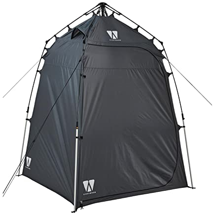 VICKYWOOD Duschzelt freistehend 155x155x205 cm Multifunktionale Duschkabine, Umkleidezelt, Toilettenzelt, Vorratszelt mit abnehmbarem Boden, Belüftungsöffnungen, inkl. Tragetasche