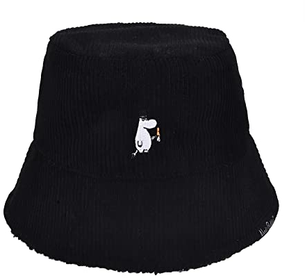 Nordicbuddies Moominpappa Candle Light Adult Moomin Corduroy Bucket Hat, Black, One Size fits Most